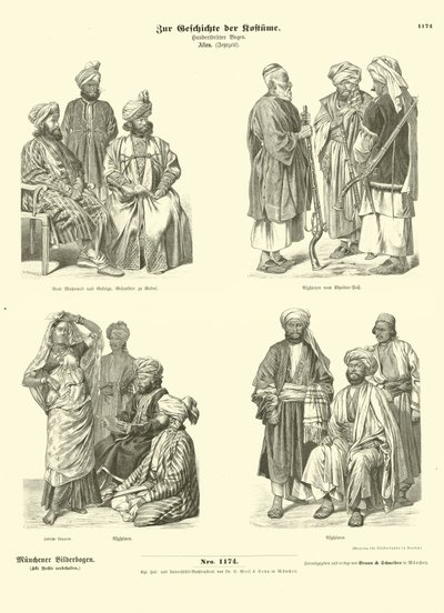 अफगान वेशभूषा, 19 वीं शताब्दी द्वारा जर्मन स्कूल