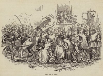 24 अप्रैल 1847 को स्टेटिन, जर्मनी में ब्रेड दंगे (उत्कीर्णन) द्वारा जर्मन स्कूल