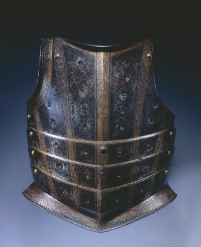 ब्रैस्ट का हुस्सार क्यूरैस, c.1580 (etched और सोने का पानी चढ़ा हुआ स्टील) द्वारा जर्मन स्कूल