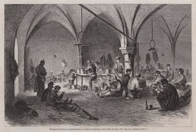 दिसंबर 1870 के मध्य में डिजॉन, फ्रांस, फ्रेंको-प्रुशियन युद्ध के टाउन हॉल में गैरीबाल्डियन और फ्रेंच फ़्रैंक-टायरर्स पर कब्जा कर लिया (उत्कीर्णन) द्वारा जर्मन स्कूल