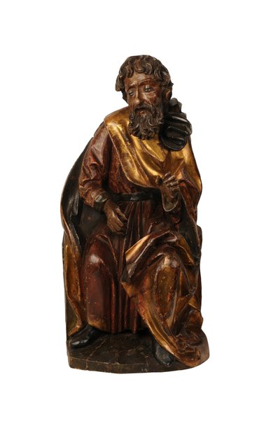 एक भविष्यवक्ता की नक्काशीदार चूना लकड़ी की मूर्ति, स्वाबियन c.1500 (चूने की लकड़ी) द्वारा जर्मन स्कूल