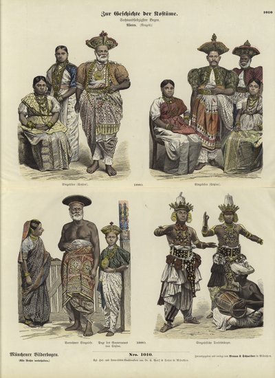 सीलोनियों की वेशभूषा, 1880 द्वारा जर्मन स्कूल