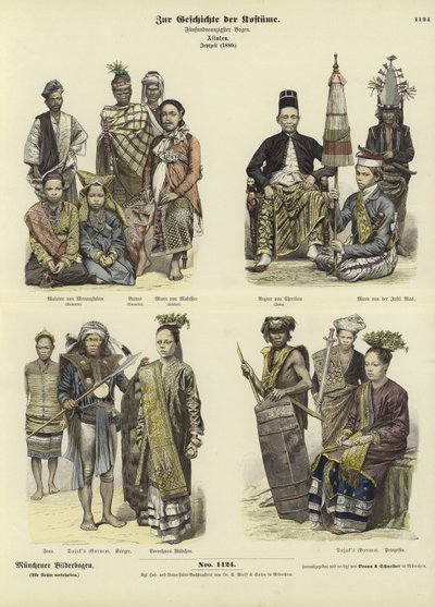 इंडोनेशिया की वेशभूषा, 1880 द्वारा जर्मन स्कूल