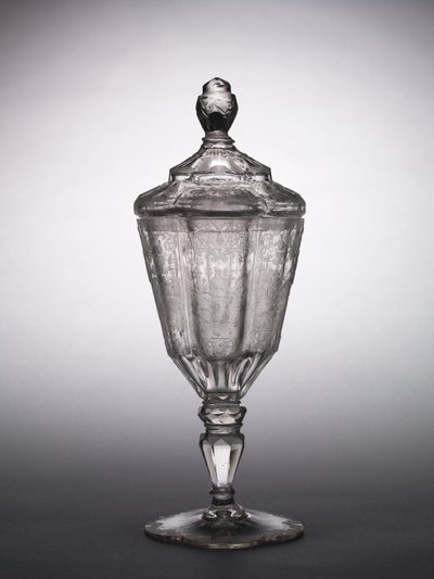 कवर्ड कप, सिलेसिया, c.1725 (ग्लास) द्वारा जर्मन स्कूल
