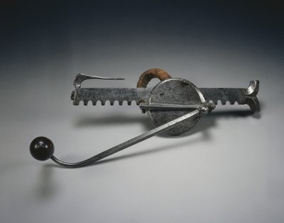Cranequin, c.1528 (फ्लैक्स कॉर्ड और लकड़ी के हैंडल के साथ स्टील) द्वारा जर्मन स्कूल