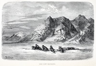 डीप स्नो ट्रैवलिंग, पब। लंदन 1874 द्वारा जर्मन स्कूल