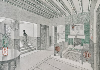 वैलेंटाइन मिंक, 1906 द्वारा एक लिविंग-हॉल के लिए डिजाइन। द्वारा जर्मन स्कूल