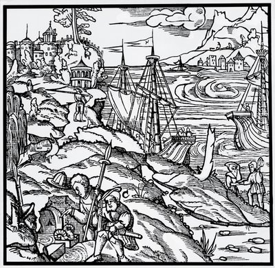 जॉर्ज पावर या जॉर्जियस एग्रीकोला (1494-1555) द्वारा डी रे मेटालिका (धातुओं की प्रकृति पर) से उत्कीर्णन द्वारा जर्मन स्कूल