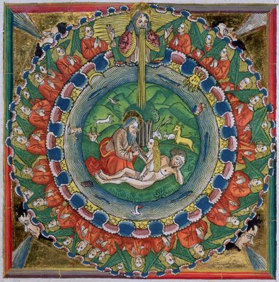 उत्पत्ति 2:22 भगवान की प्रतिकृति प्रतिलिपि नूरेमबर्ग बाइबिल (Biblia Sacra Germanaica) से ईव बनाया द्वारा जर्मन स्कूल