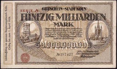 पचास अरब चिह्न बैंकनोट, 1923 द्वारा जर्मन स्कूल