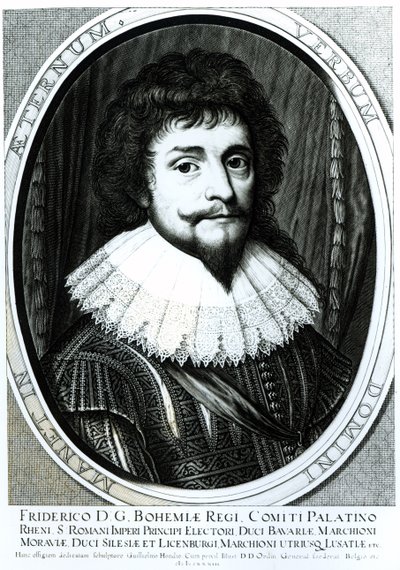 फ्रेडरिक वी (1596-1632), बोहेमिया के राजा, राइन के इलेक्टोरल पैलेटाइन, विलेम होंडियस (c.1597-c.1660), 1633 द्वारा उत्कीर्ण द्वारा जर्मन स्कूल