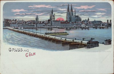 कोलोन का ग्रीटिंग कार्ड, पूर्व 1900 द्वारा जर्मन स्कूल