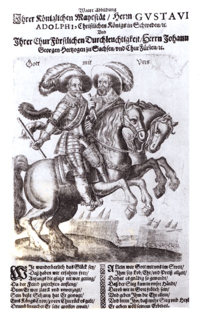 गुस्तावस एडोल्फस II (1594-1632) और गुस्तावस एडोल्फस IV (1778-1837), स्वीडन के राजा द्वारा जर्मन स्कूल
