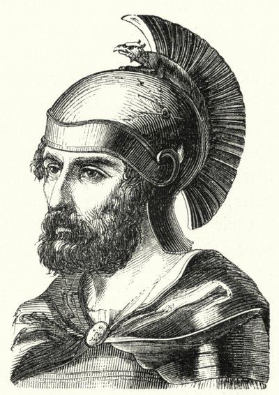 Hamilcar Barca, कार्थागिनियन जनरल और हैनिबल के पिता (उत्कीर्णन) द्वारा जर्मन स्कूल