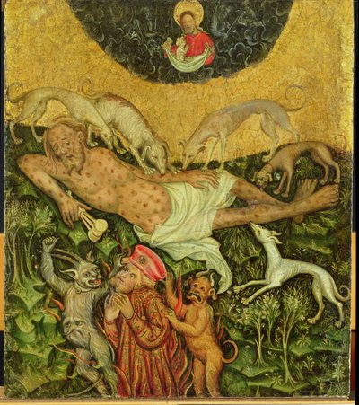 लाजर और रिच मैन, c.1400 द्वारा जर्मन स्कूल