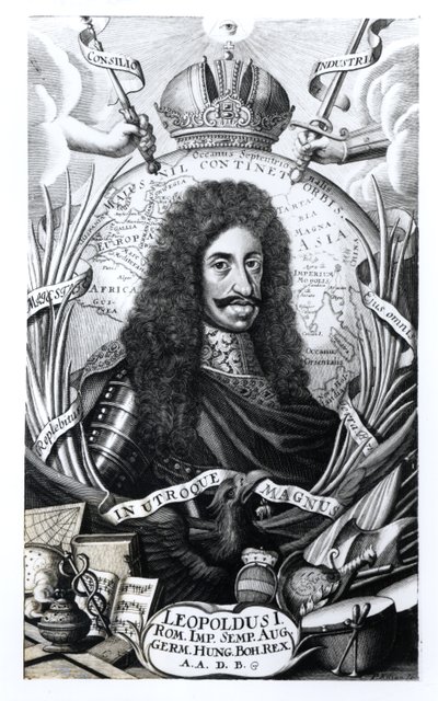 लिओपोल्ड I (1640-1705), हंगरी के राजा और पवित्र रोमन सम्राट, फिलीपीन द्वारा उत्कीर्ण द्वारा जर्मन स्कूल