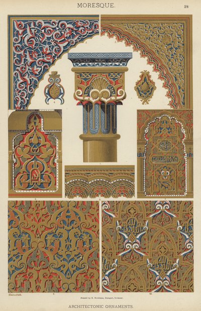 Moresque, स्थापत्य के गहने (रंग लिथो) द्वारा जर्मन स्कूल
