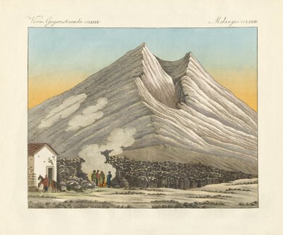 सिसिली का माउंट एटना (रंगीन उत्कीर्णन) द्वारा जर्मन स्कूल