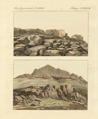 माउंट सिनाई (रंगीन उत्कीर्णन) द्वारा जर्मन स्कूल