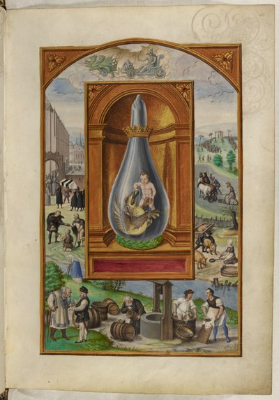 सुश्री हार्ले 3469, पृष्ठ 23 फ्लास्क में बच्चा और ड्रैगन, चौथा ग्रंथ, सॉलोमन ट्रिस्मोसिन द्वारा #39;स्प्लेंडर सोलिस#39; से द्वारा जर्मन स्कूल