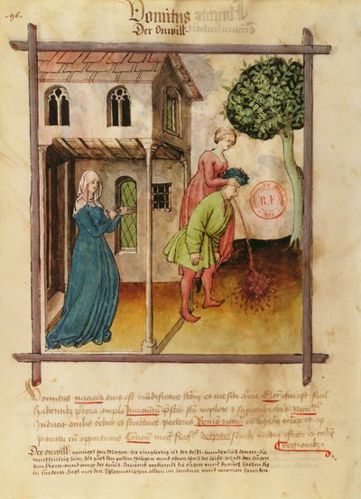 एमएस 9333 fol.96v मैन उल्टी, स्वस्थ Tacuinum से द्वारा जर्मन स्कूल