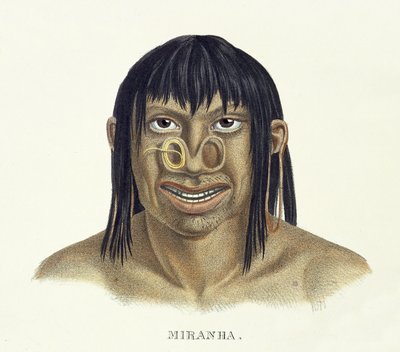 जोहान बैपटिस्ट वॉन स्पिक्स (1781-1826) और कार्ल फ्रेडरिक फिलिप मार्टियस (1794-1868) द्वारा ब्राज़ील में एक यात्रा के एटलस से, मिरान्हा जनजाति के मूल निवासी, ने प्रकाशित किया। द्वारा जर्मन स्कूल