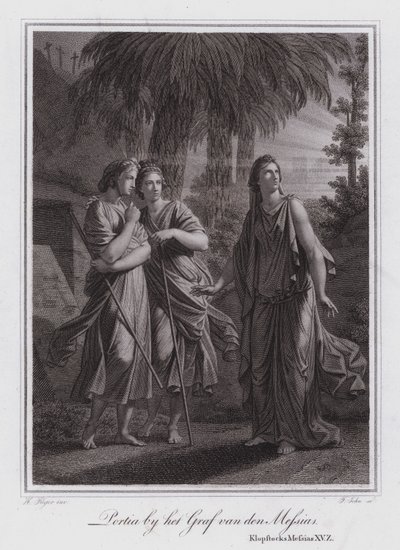 मसीह के मकबरे पर पोर्टिया (उत्कीर्णन) द्वारा जर्मन स्कूल