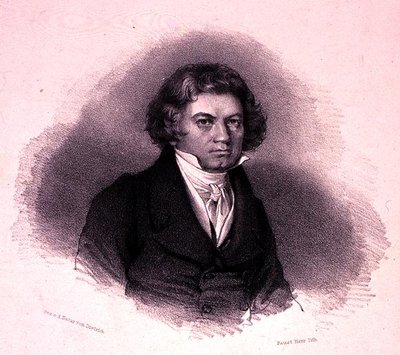 फॉस्टिन हेर (लिथो) द्वारा उकेरी गई लुडविग वैन बीथोवेन (1770-1827) का पोर्ट्रेट द्वारा जर्मन स्कूल