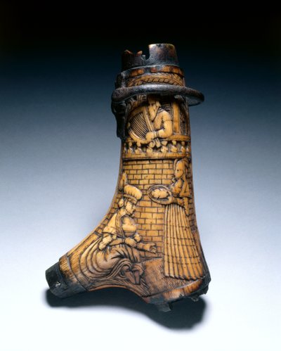 पाउडर फ्लास्क, c.1580 द्वारा जर्मन स्कूल