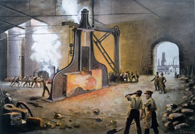 1842 में जर्मनी में जेम्स नैस्मिथ द्वारा ईजाइमर द्वारा उत्कीर्ण पावर हथौड़ा, ले क्रिक्सर द्वारा सी एक्स 900 (रंग उत्कीर्णन) द्वारा ले ज़िक्समे सीसेले से ई। द्वारा जर्मन स्कूल
