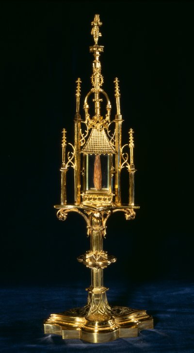 पार के टुकड़े के साथ सहायक मठ, ऑग्सबर्ग, c.1490 (सोना और लकड़ी) द्वारा German School