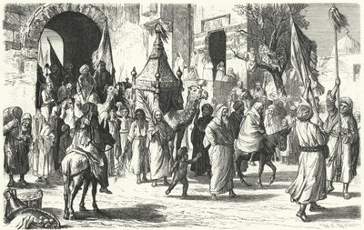 मक्का में तीर्थयात्रियों के कारवां की वापसी (उत्कीर्णन) द्वारा जर्मन स्कूल