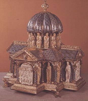 कोलोन से एल्टनबर्ग रिक्वेरी, c.1180 (हाथी दांत, तांबा और मीनाकारी) द्वारा जर्मन स्कूल