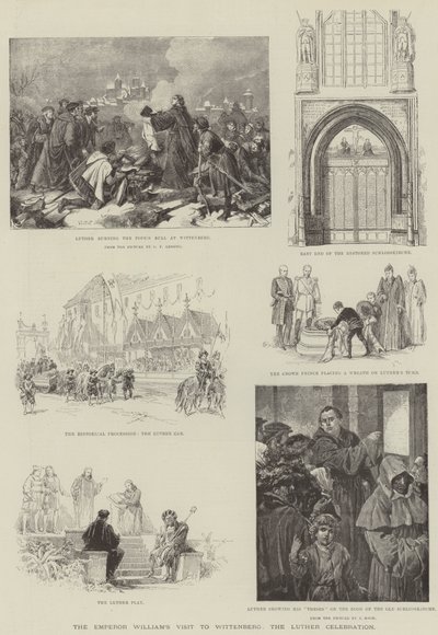 सम्राट विलियम की विटनबर्ग की यात्रा, लूथर उत्सव (उत्कीर्णन) द्वारा जर्मन स्कूल