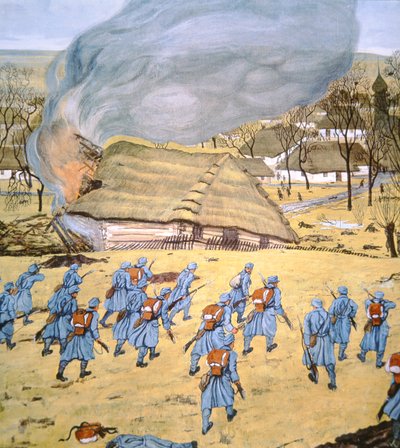 पहली ऑस्ट्रियाई-हंगेरियन लैंडस्टर्म रेजिमेंट ने 22 दिसंबर को स्टैडी कोरसियान के सर्बियाई गांव पर हमला किया द्वारा जर्मन स्कूल