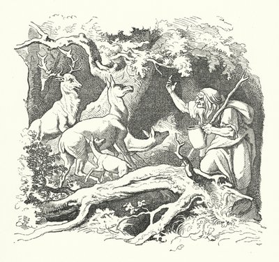चुड़ैल और राजा के बच्चे (उत्कीर्णन) द्वारा जर्मन स्कूल