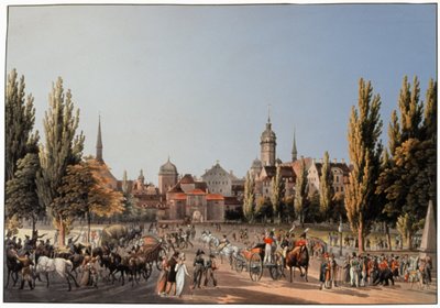 लीपज़िग का मेला. सीए 1810-20 (उत्कीर्णन) द्वारा जर्मन स्कूल