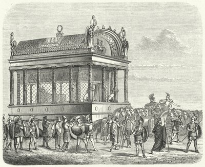 सिकंदर महान की अंतिम संस्कार गाड़ी (उत्कीर्णन) द्वारा जर्मन स्कूल