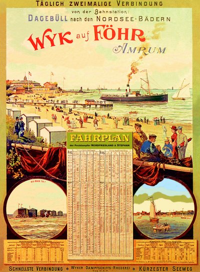 व्याक एफ़ फ़ोह्र, 1897 में वीक स्टीम शिपिंग कंपनी के विज्ञापन का पोस्टर द्वारा German School