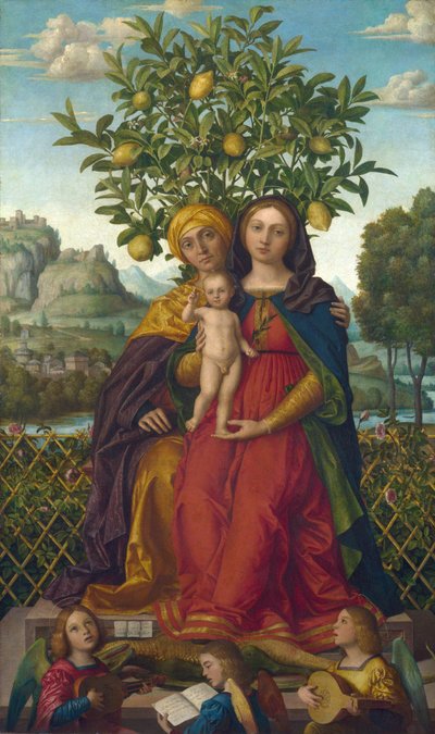 Girolamo dai Libri (1474-1555) द वर्जिन एंड चाइल्ड विद सेंट ऐनी ऑयल कैनवास पर 1510-1520 नेशनल गैलरी, लंदन 158,1x94 द्वारा गेरोलमो दाई लिबरी