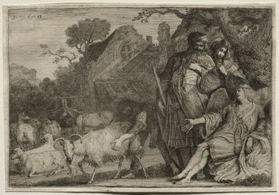एक देवदूत अब्राहम के पुत्र के जन्म की भविष्यवाणी करता है, 1638। द्वारा गेरिट क्लेज़। ब्लेकर