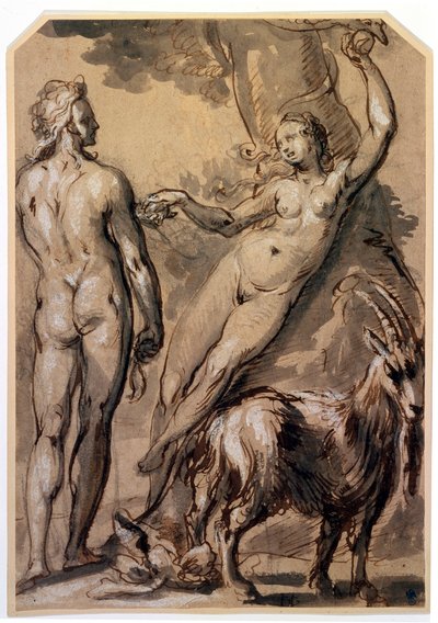 'एडम और ईव। द फॉल ', 1590 के अंत में द्वारा गेरिट पीटरस्ज़ो