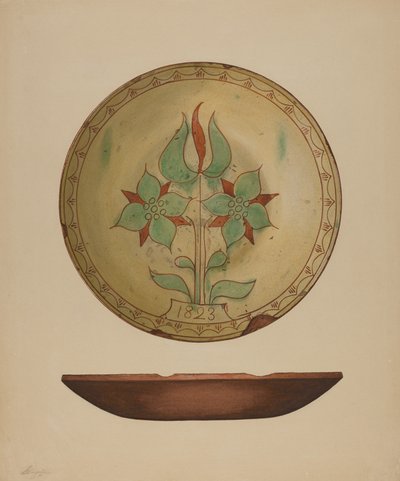 ट्यूलिप और दो फूलों वाली प्लेट, 1938। द्वारा जियासिंटो कैपेलि