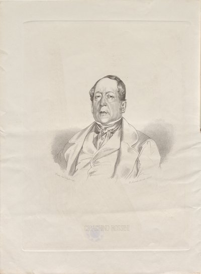 संगीतकार गियोचिनो एंटोनियो रॉसिनी का पोर्ट्रेट 1792-1868, 1852। द्वारा जियाकोमो लुज़ाति