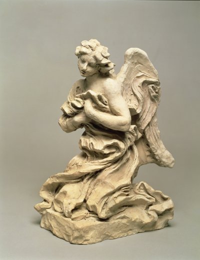 घुटने मोड़ एंजल, c.1674-75 (कम निकाल मिट्टी) द्वारा जियान लोरेंजो बर्निनी