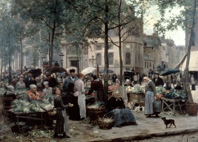 लेस हालेस, पेरिस 'सेंट्रल मार्केट', 1880 द्वारा गिल्बर्ट विक्टर गेब्रियल