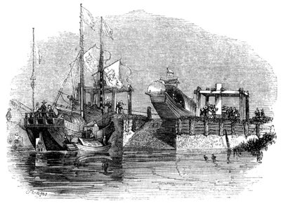 बोट एक स्लुइस पर खींची गई या एक नहर, 1847 पर बंद हुई द्वारा जाइल्स