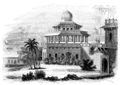 1847 में चैले सैटून, या फोर्टी पिलर्स का मंडप द्वारा जाइल्स