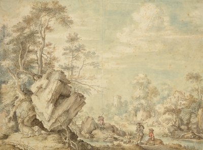 लैंडस्केप, 1623 (कागज पर कलम और wc) द्वारा Gillis Claesz d Hondecoeter