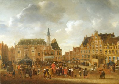 1648 में हार्लेम की टाउन हॉल की बालकनी से मुंस्टर की शांति संधि की घोषणा द्वारा गिलिस रॉम्बआउट्स